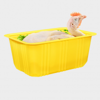 Factory direct sale customizable disposable chicken, duck, fish shrimp fresh-keeping box PP fresh food packaging plastic tray