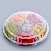 6 compartment disposable plastic salad fruit container.