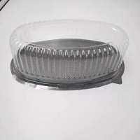 Oval transparent coffee tray plastic baking pastry box for food container